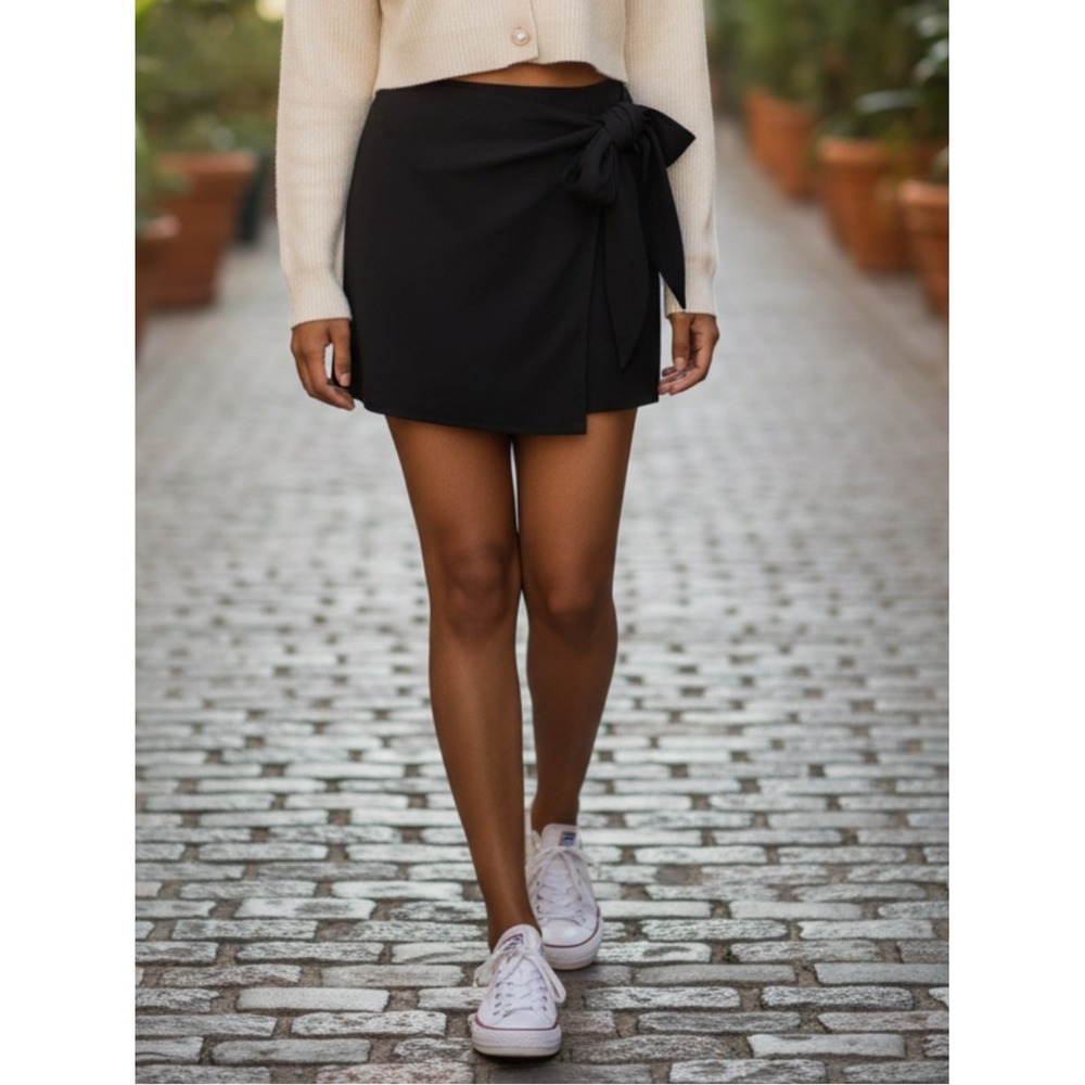 Promesa Black Skort with Side Tie